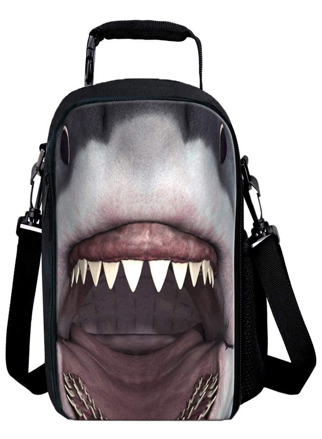 7-Mi KIds Insulated Lunch Bags For Food Children 3D Shark Lunch Tote Box Meals With Shoulder Adjustable Strap And Water Bottle Holder - Image 1